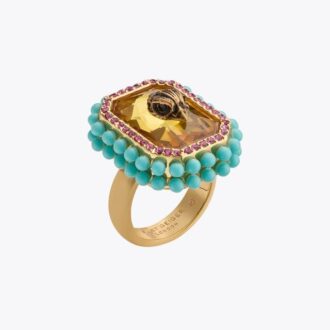 Anillo de cóctel esmeralda