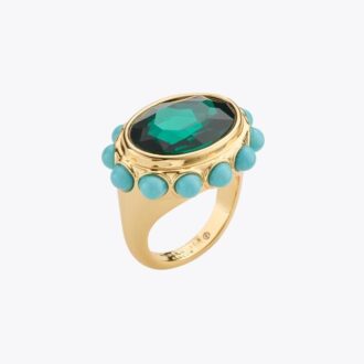Anillo de cóctel ovalado pequeño