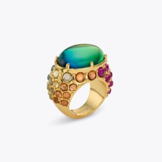 Anillo grande ovalado que cambia de color según el estado de ánimo