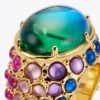 Anillo grande ovalado que cambia de color según el estado de ánimo Anillo grande ovalado que cambia de color según el estado de ánimo