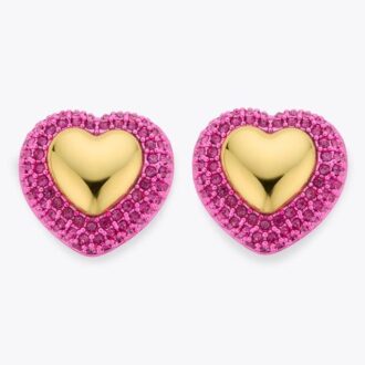 Pendientes de corazón con pavé